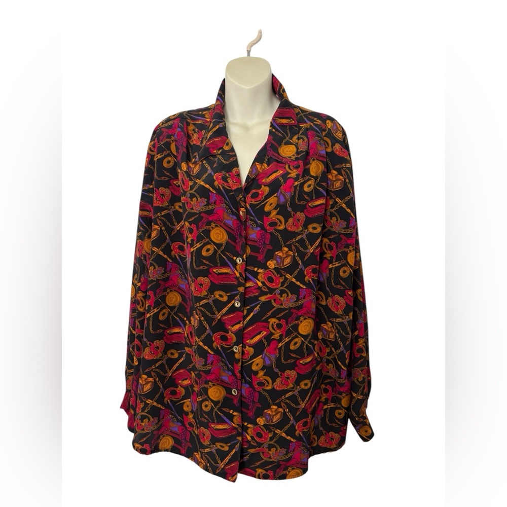 Vintage  Floral Button-Up Shirt. EUC. Plus size 42